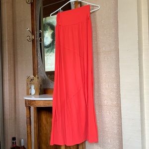 Coral Maxi-Skirt with detail